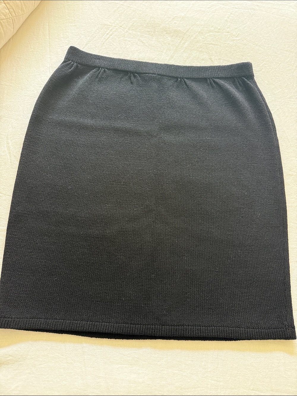 St. John Black Knit Pencil Skirt